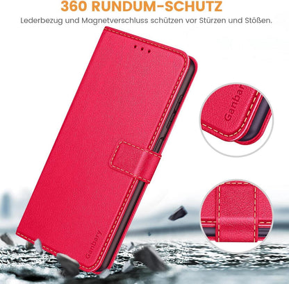 Samsung Galaxy A05s Handyhülle Leder Rot Kartenfächer Standfunktion
