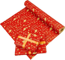 Weihnachtsgeschenkpapierrolle bedruckt mit Weihnachtsmann Elch