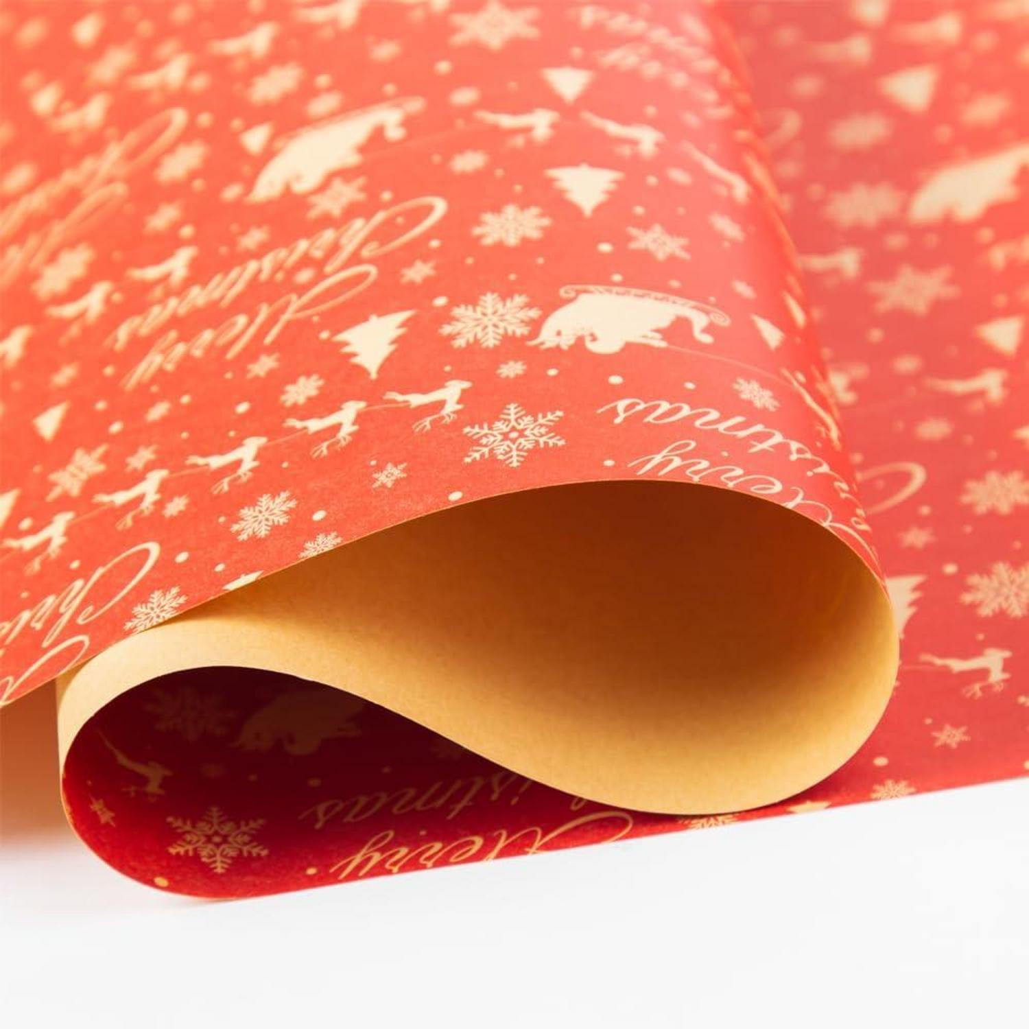 Weihnachtsgeschenkpapierrolle bedruckt mit Weihnachtsmann Elch