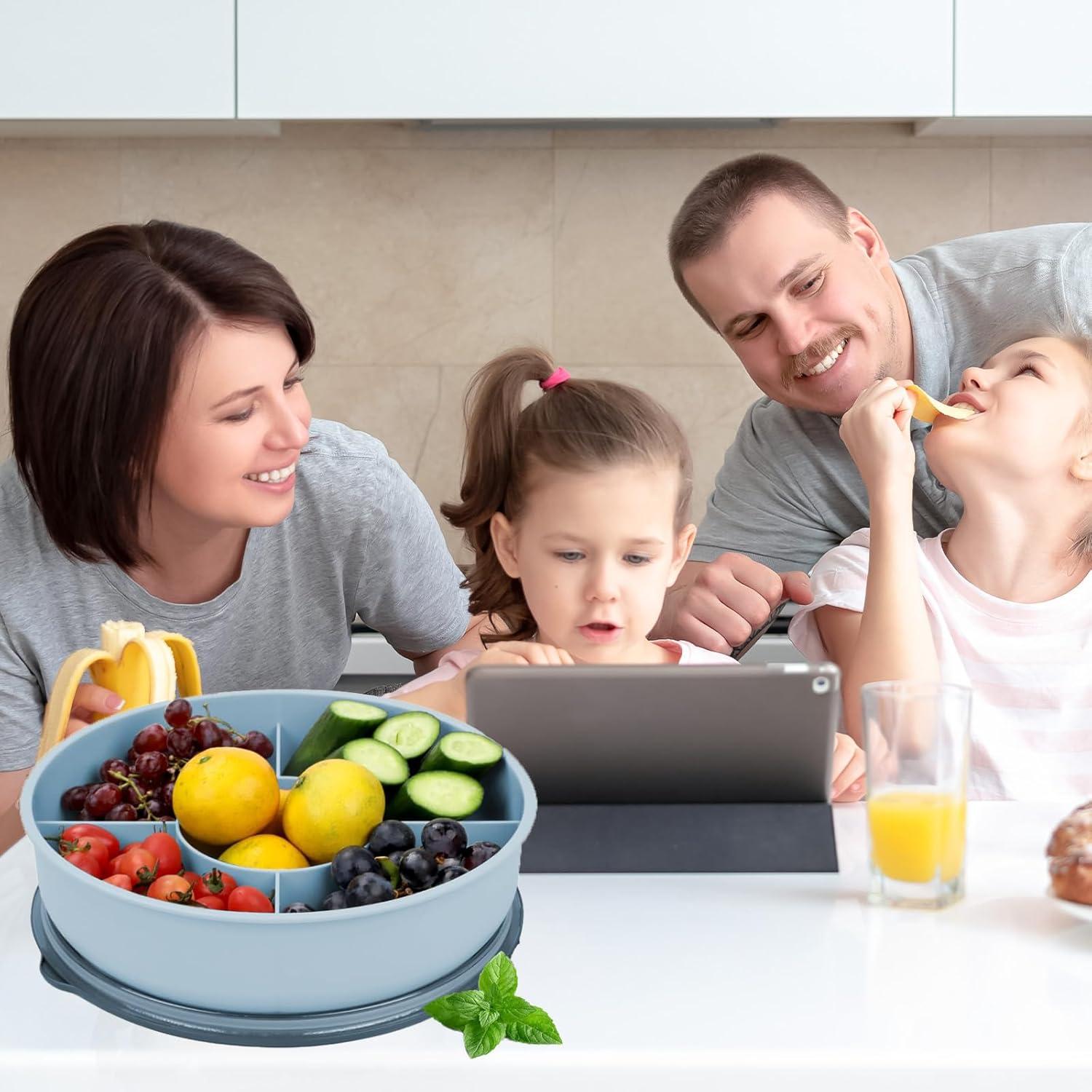 Snackteller mit 5 Fächern Transparentem Deckel Kunststoff Snackbox