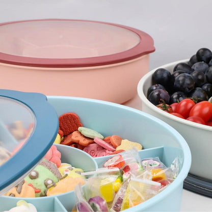 Snackteller mit 5 Fächern Transparenter Deckel Kunststoff Snackbox