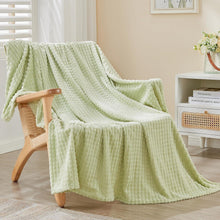 Kuscheldecke 3D-Touch Sherpa Flanell 150x200cm Avocado Grün