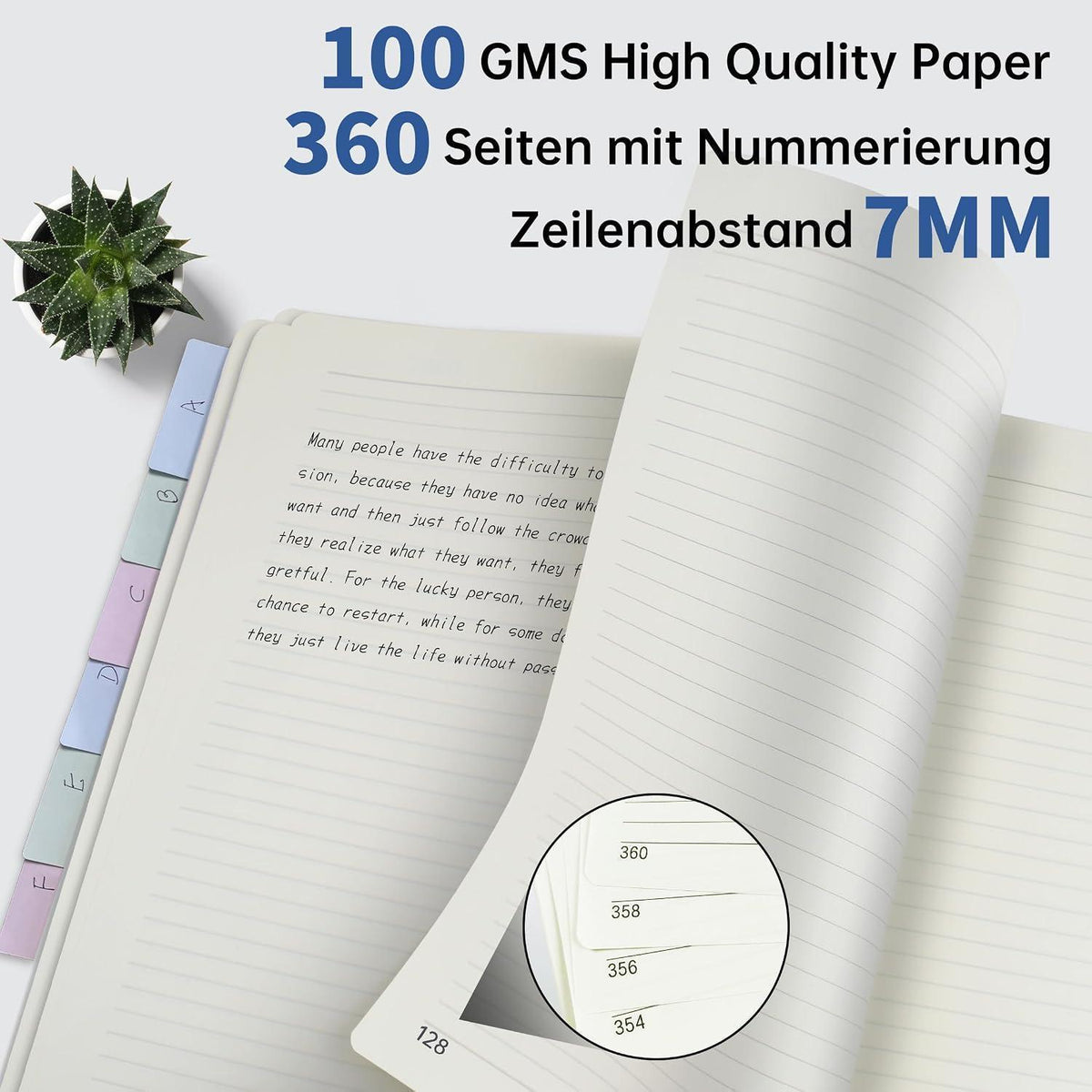 Liniert Notizbuch B5 – 360 Seiten, Braun