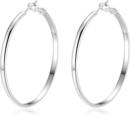925 Silber Creolen Damen große Hypoallergen Elegante Ohrringe