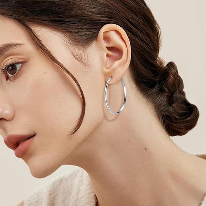 925 Sterling Silber Große Creolen Ohrringe Damen hypoallergen
