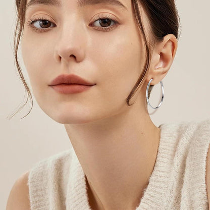 925 Sterling Silber Große Creolen Ohrringe Damen hypoallergen