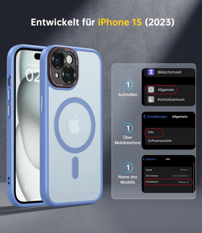 Hülle iPhone 15 MagSafe Schutzhülle Blau N56 Magnet