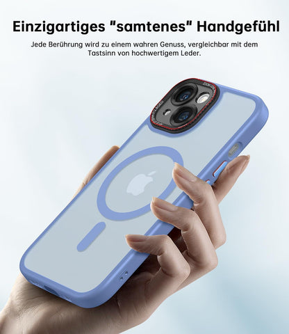 iPhone 15 Hülle MagSafe Kameraschutz Blau Stoßfest Matt