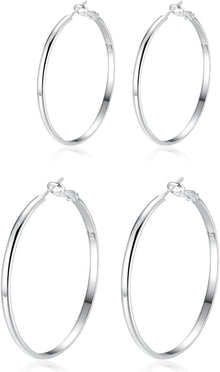 925 Sterling Silber Creolen Ohrringe Damen Hypoallergen 30/40mm