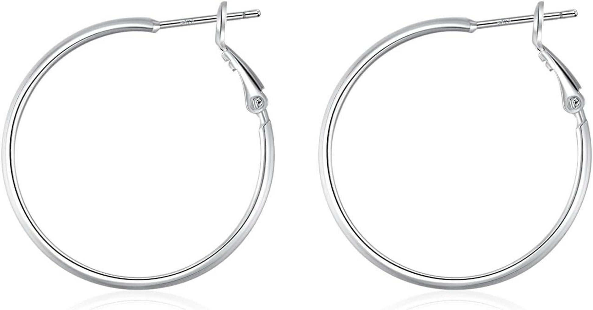 925 Sterling Silber Creolen Ohrringe für Damen 30/40mm