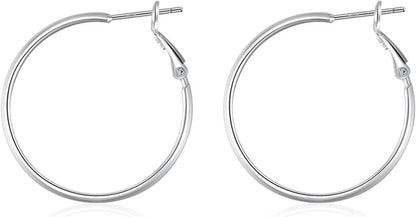925 Sterling Silber Creolen Ohrringe für Damen 30/40mm