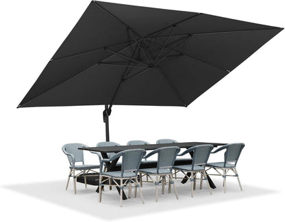 Sonnenschirm Rechteckig Aluminium 300x400 cm mit Kurbel und