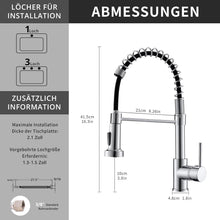TIMACO Küchenarmatur Chrom mit Spiralfeder und