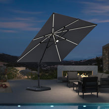 Sonnenschirm mit Solar LED Beleuchtung und Kurbel 300x300cm