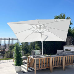 Ampelschirm Rechteckig 270x350cm Sonnenschirm groß weiß Aluminium