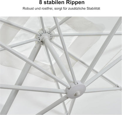 PURPLE LEAF Ampelschirm Rechteckig 270x350 cm, mit Kurbel und Aluminiumgestell in