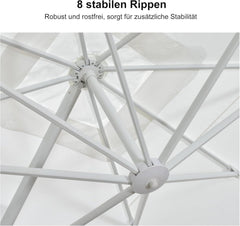 PURPLE LEAF Ampelschirm Rechteckig 270x350 cm, mit Kurbel und Aluminiumgestell in