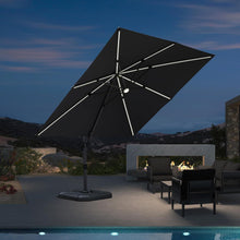 Aluminium Sonnenschirm mit Solar LED, 300x300cm, Grau