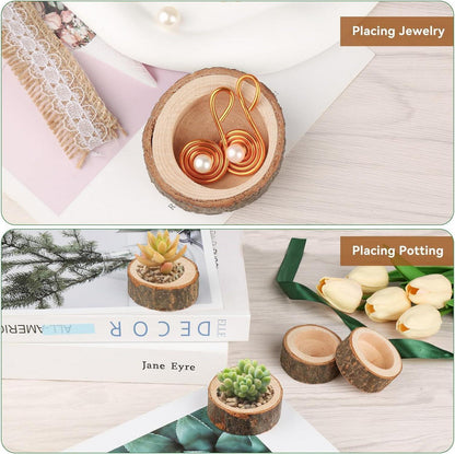 Teelichthalter Holz Set 16 Stück Kerzenhalter Deko Vintage Natur Holz