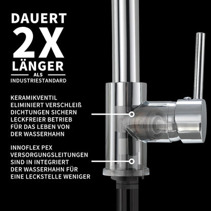 LED Küchenarmatur Chrom Wasserhahn mit