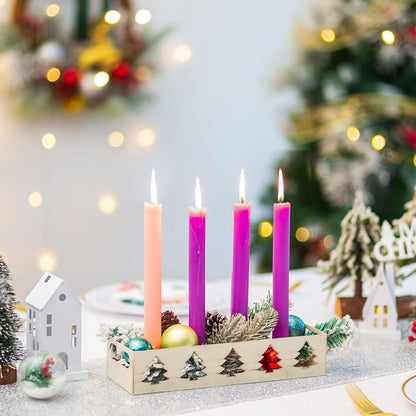 Kerzenhalter Adventskranz Metall Weiß für Stabkerzen Tischdekoration