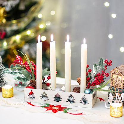 Adventskranz Kerzenhalter Metall Weiß für 4 Stabkerzen - Tischdeko Modern