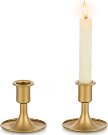 Goldener Kerzenhalter für Stabkerzen 2er Set festlich dekorativ