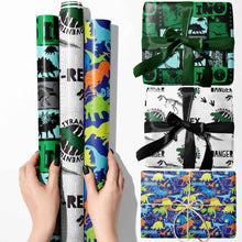 Dinosaurier Geschenkpapier 3 Rollen für Kindergeburtstag