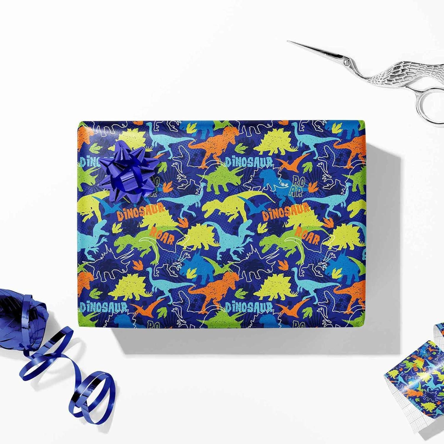 Dinosaurier Geschenkpapier Rolle 3er Set 43x300cm