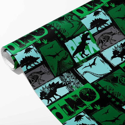 3 Rollen Dinosaurier Geschenkpapier UV-Druck 43x300cm