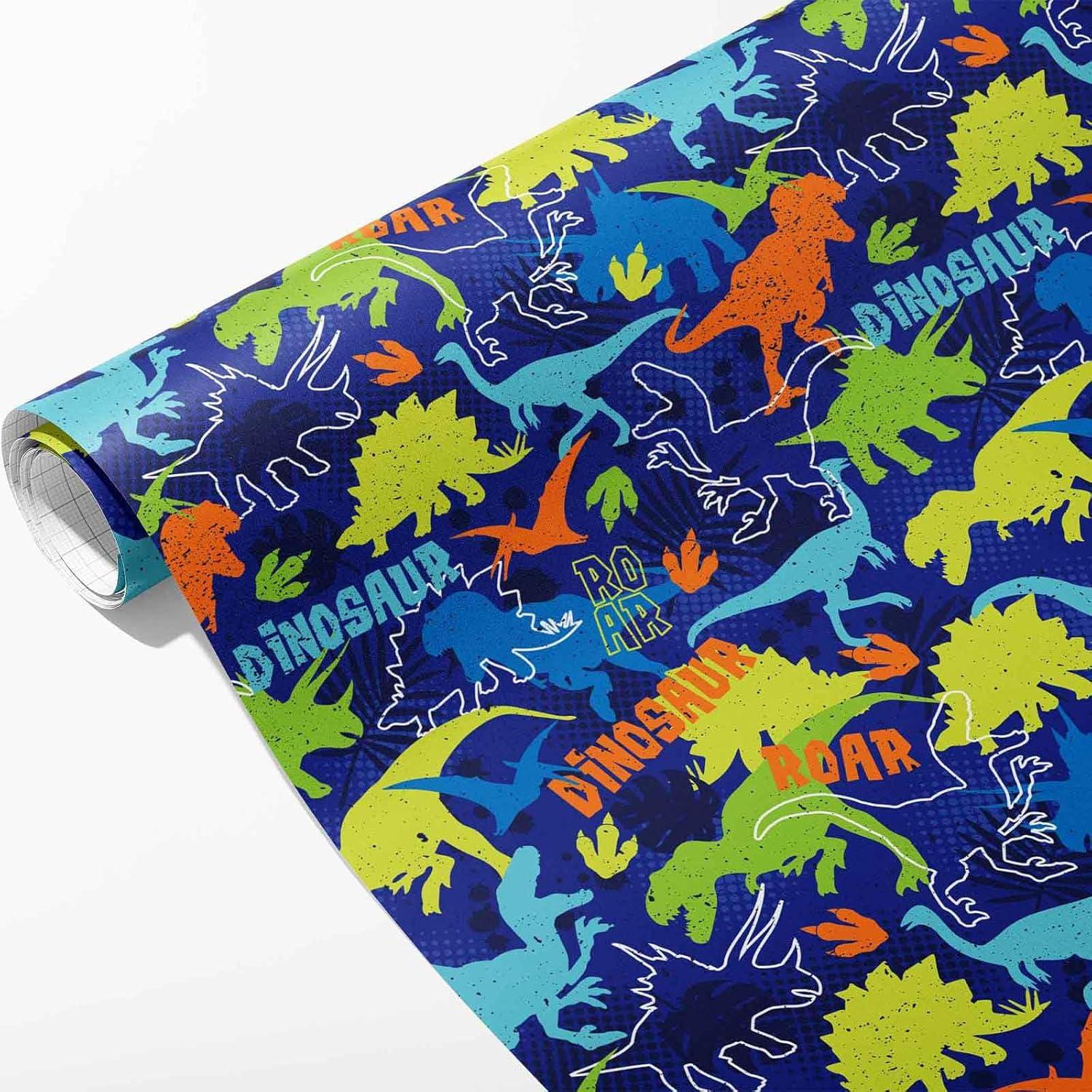 Dinosaurier Geschenkpapier 3 Rollen 43x300cm Happy Birthday Party Kinder
