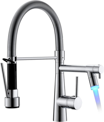 LED Wasserhahn Küche Chrom Schloss Brause Ausziehbar