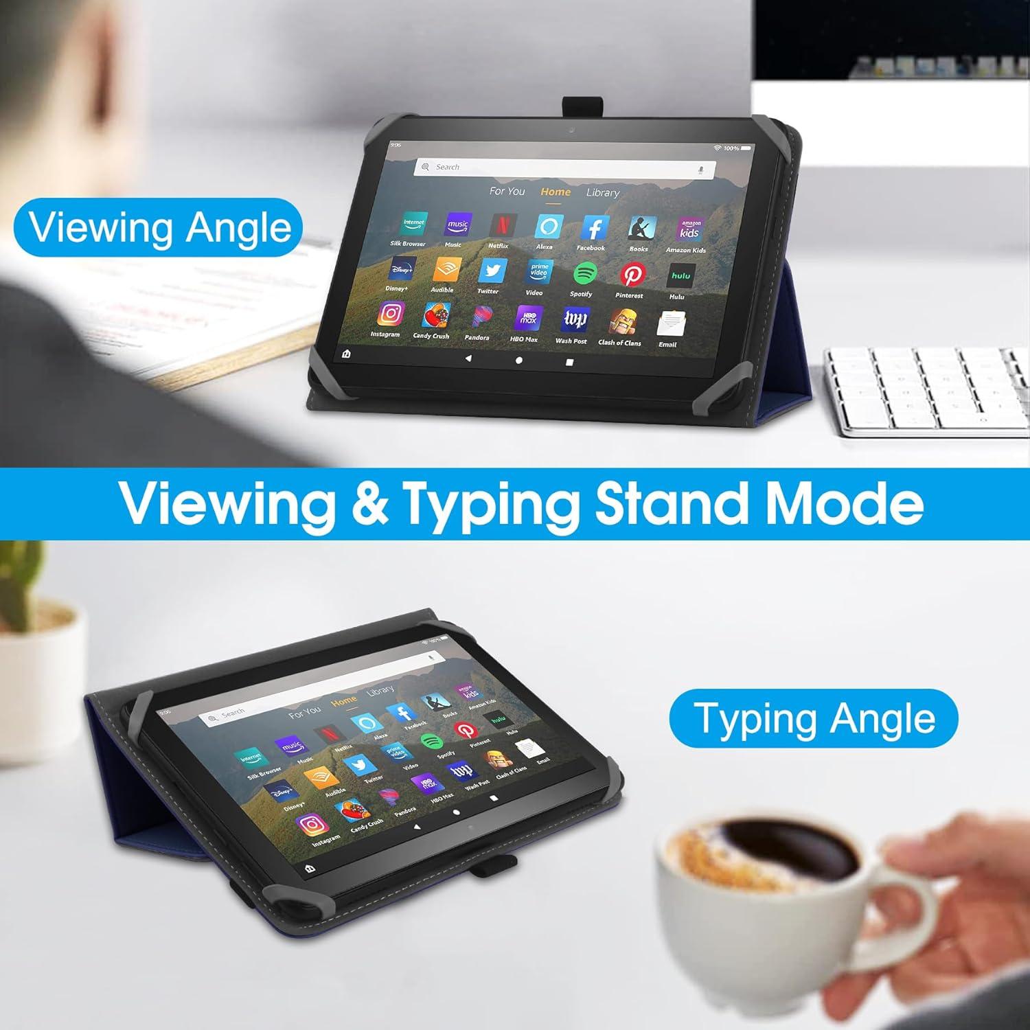 Universelle Tablettenhülle 7-8 Zoll Blau mit Ständer & Handschlaufe