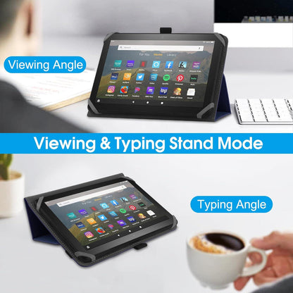 Universelle Tablettenhülle 7-8 Zoll Blau mit Ständer & Handschlaufe