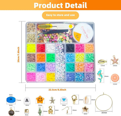 Perlen Set Auffädeln Polymer Clay DIY Schmuck Kindergarten
