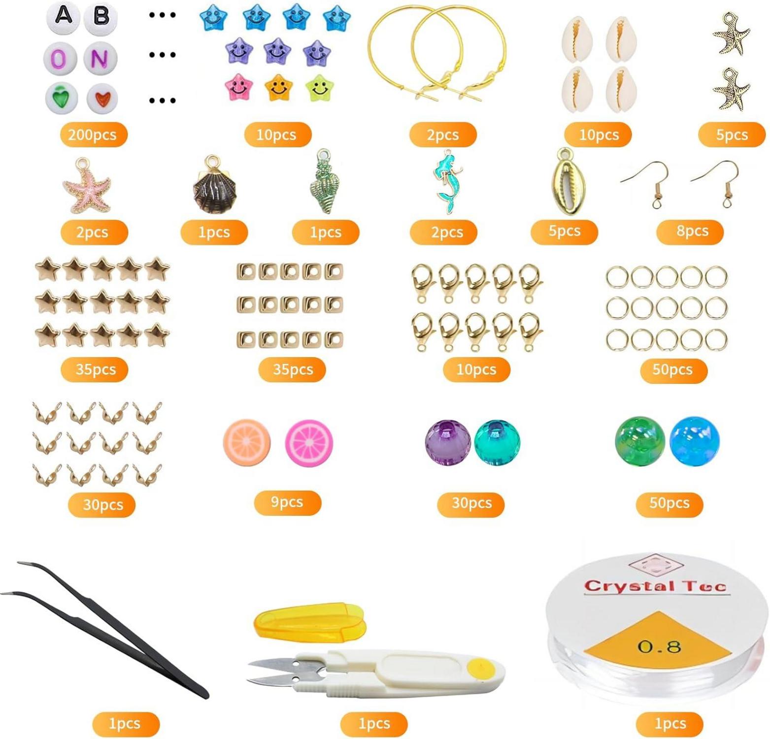 ROOKAIR 6000 Stück Polymer Clay Perlen Set, DIY Schmuck Bastelset für Kinder & Erwachsene