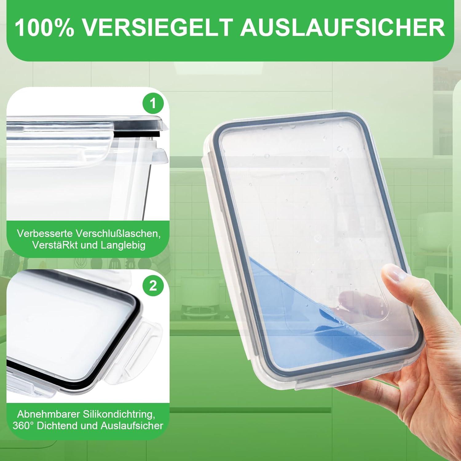 30-teiliges Frischhaltedosen Set aus BPA-freiem Kunststoff