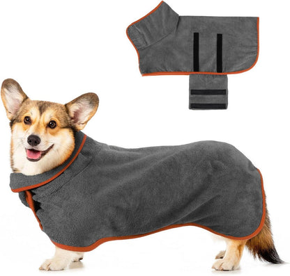 Hundebademantel Mikrofaser Saugfähig Trocknend Verstellbare Träger