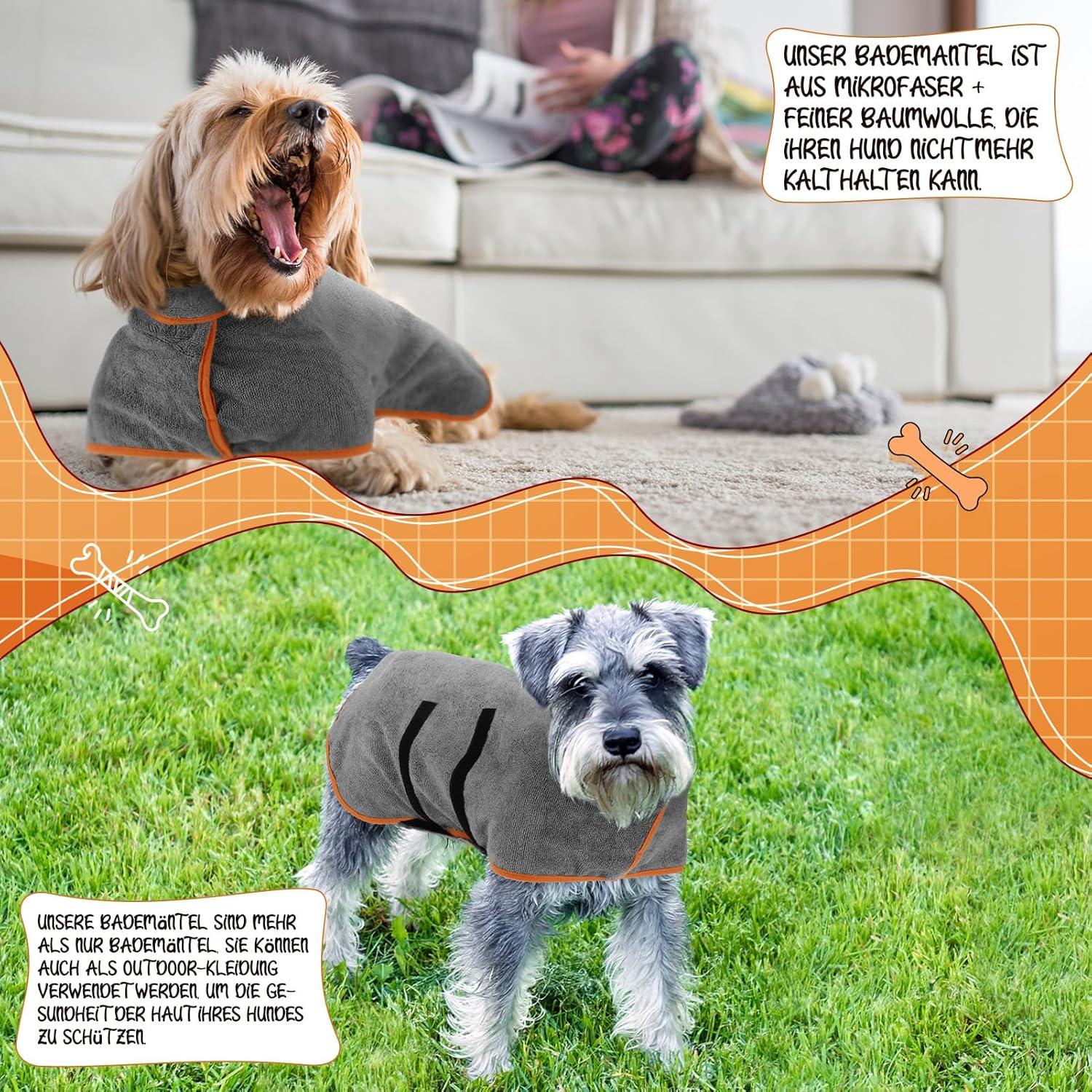 Jostift Hundebademantel Mikrofaser Saugfähig Trocknend Verstellbare Träger