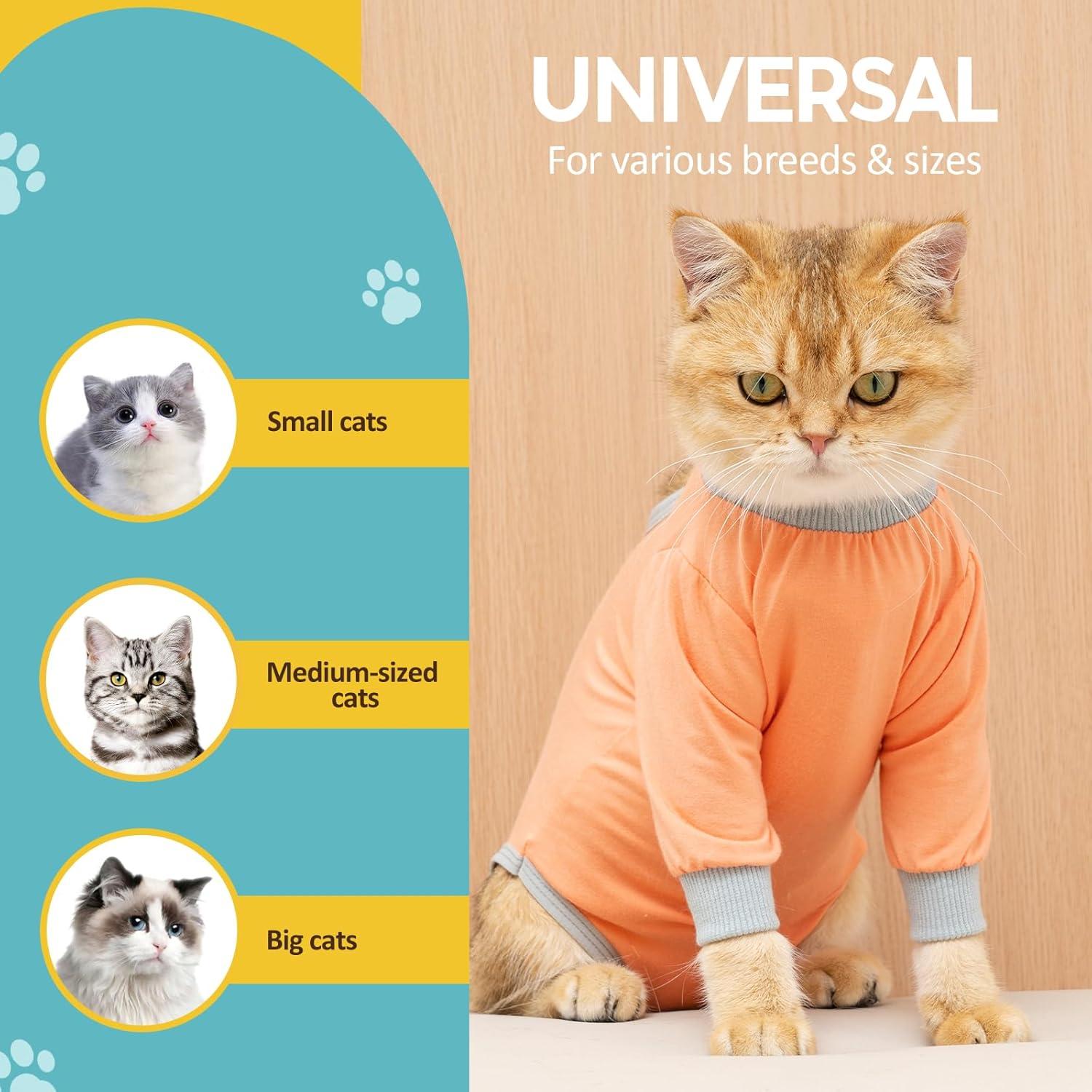 Katzenbody OP Erholungsanzug Modal Kastration Leckschutz Suit S-Coral