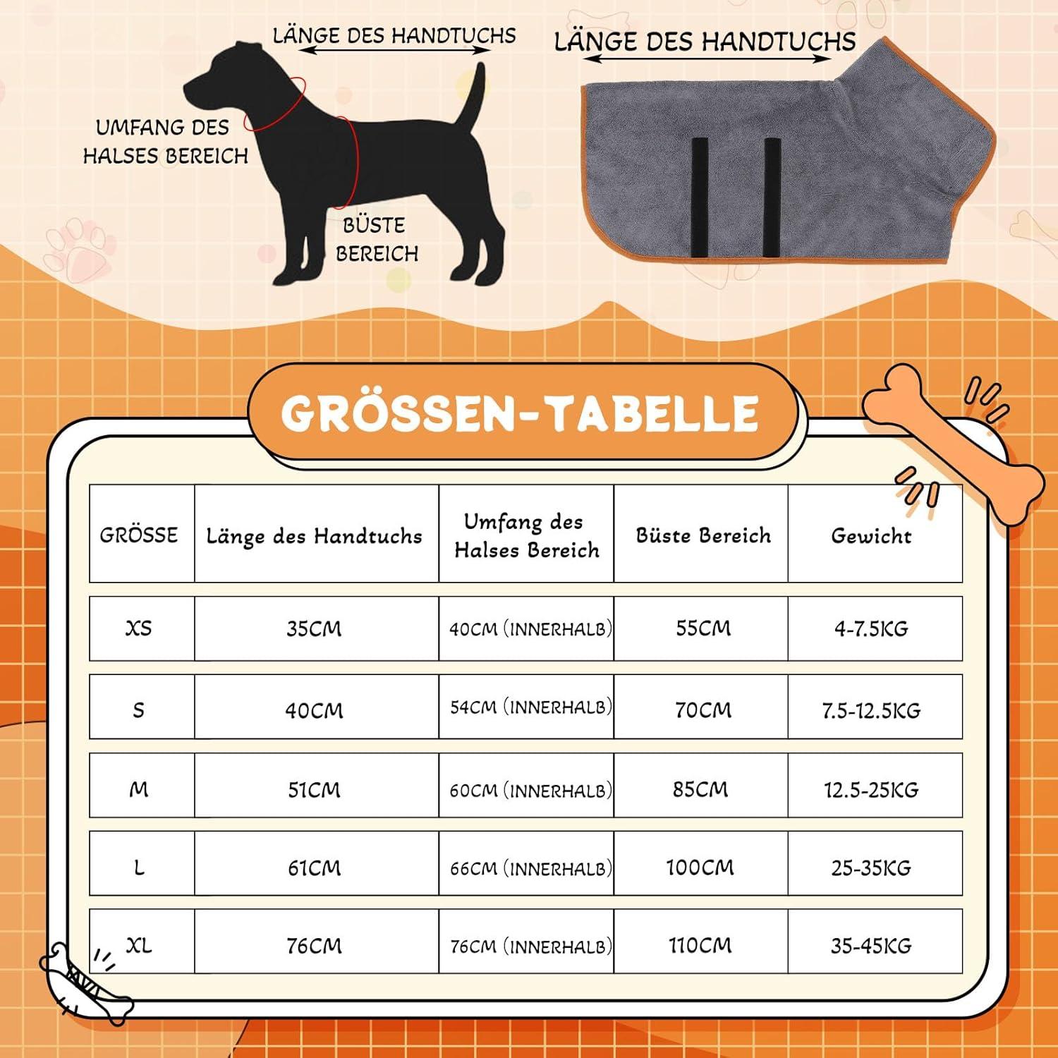 Hundebademantel Mikrofaser Bademantel Saugfähig Große Mittel