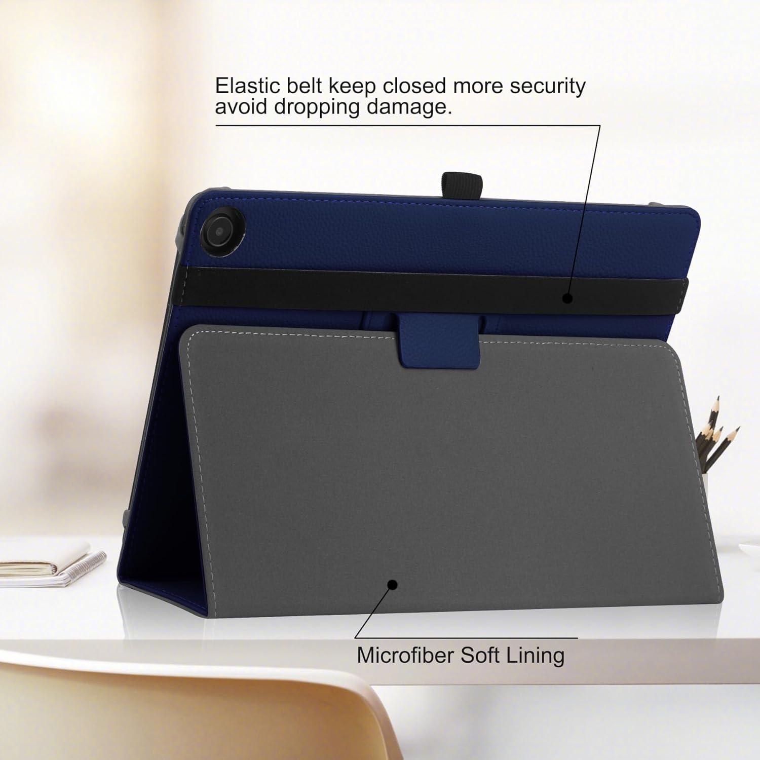 Tablet Schutzhülle 9-10,1 Zoll Fire HD 10 Plus 2021 Folio Ständer Handstrap Blau