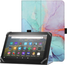 Tablet Schutzhülle mit Ständer und Handschlaufe Blau Marmor