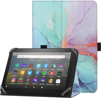 Tablet Schutzhülle mit Ständer und Handschlaufe Blau Marmor