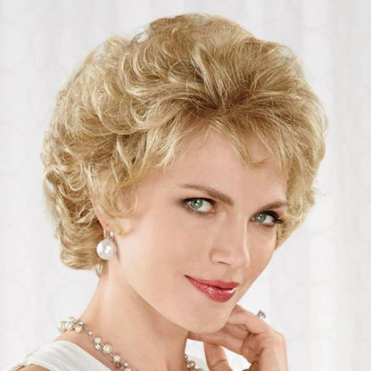 Kurze blonde Lockenperücke Damen – Cosplay & Party