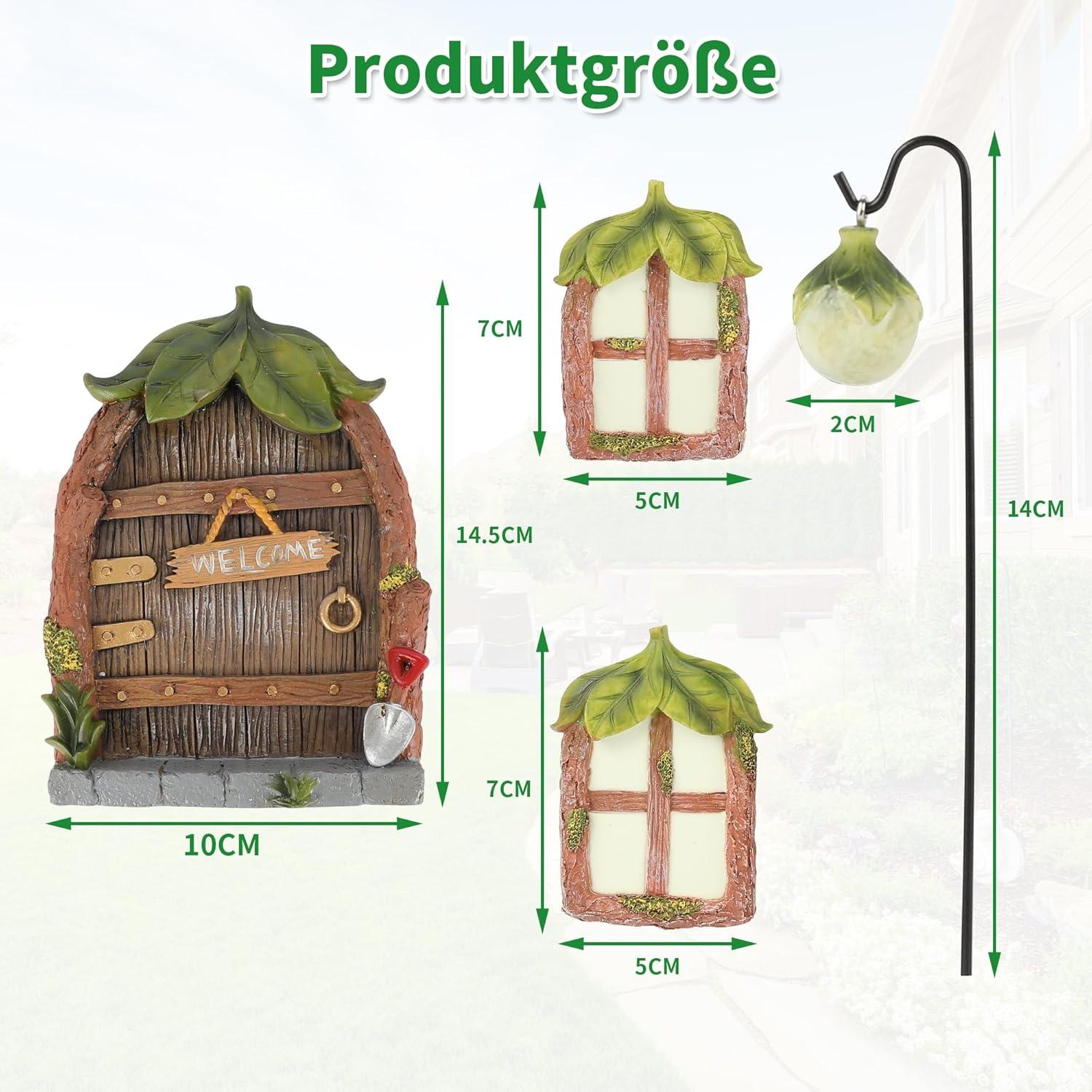 EDWINENE Feentür und Fenster Set für Gartendekoration