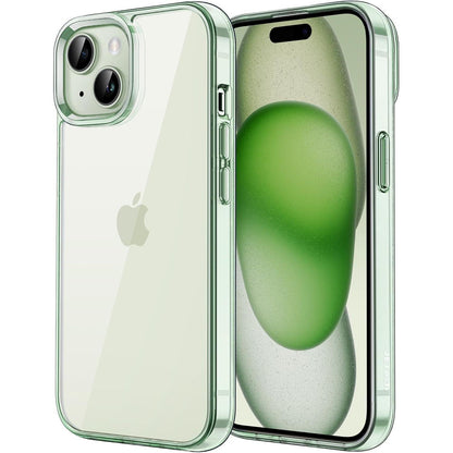 iPhone 15 Hülle transparent grün, stoßfest, kratzfest