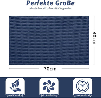 Microfasertücher 4er-Set Saugfähige Küchentücher 40x70 cm Marine Blau