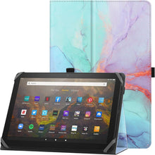 Tablet Hülle mit Ständer und Handschlaufe Blau Marmor 9-10,1 Zoll