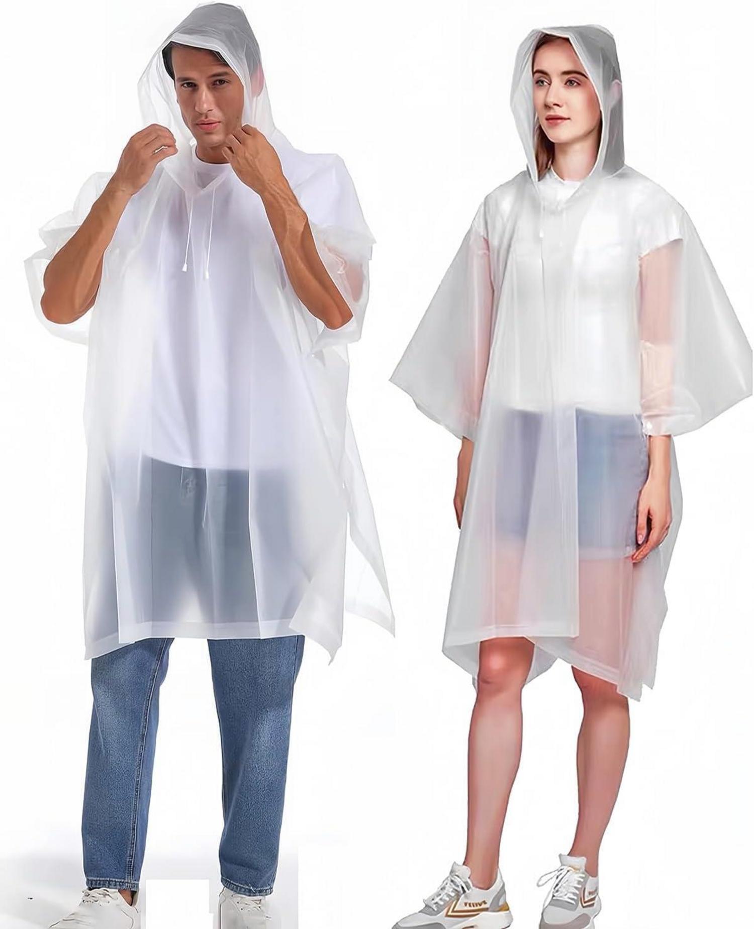Gerhannery Festival Regenponcho Schwarz Wasserdicht 2er Set